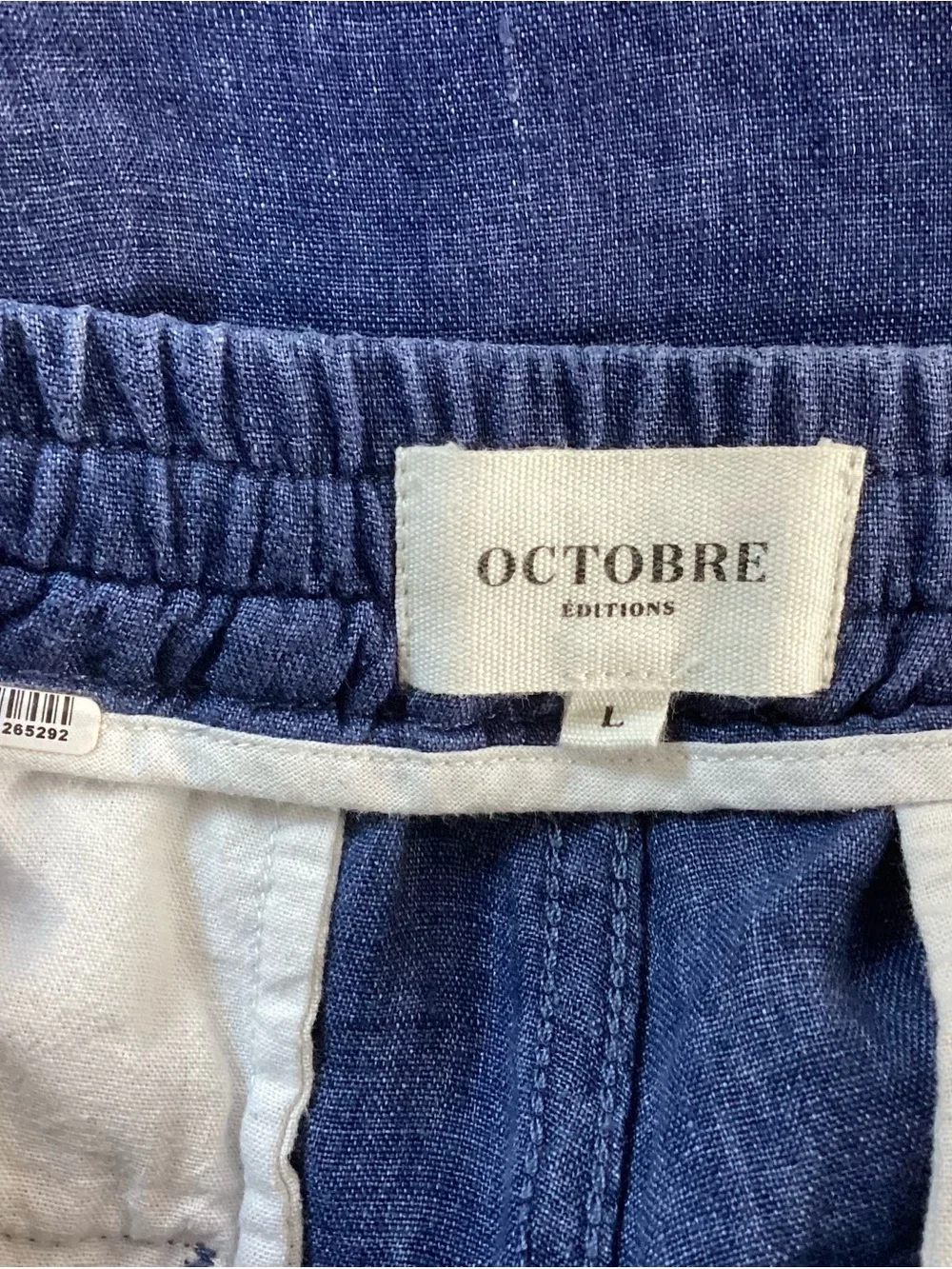 October Agnel Linen Trousers Casual Chambray Lg